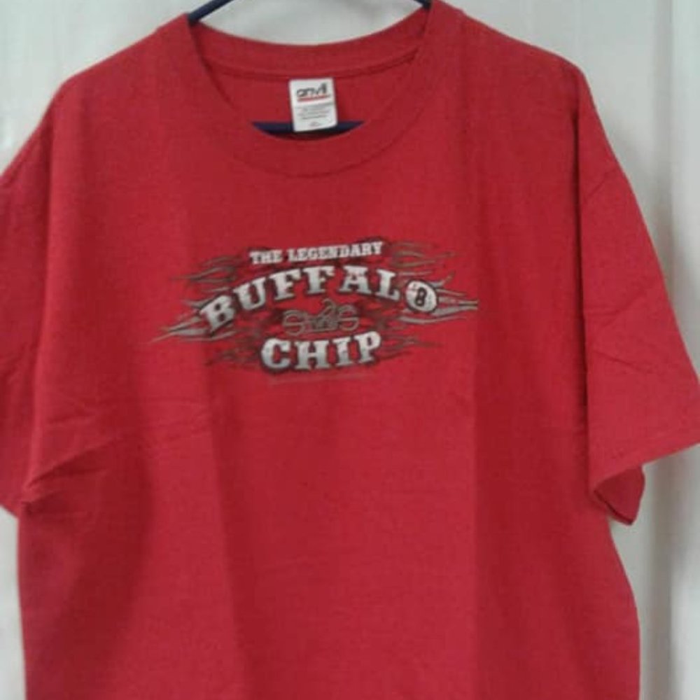 XL Buffalo Chip/Ride Free Take Risks Red T shirt .